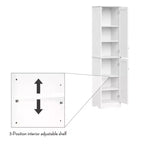 Meuble de rangement haut de salle de bain Ashland à deux portes avec étagères réglables, 152,4 cm H, Blanc