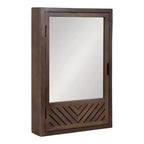 Kate & Laurel All Things Decor 20"x30" Mezzeta Bathroom Cabinet with Mirror Brown
