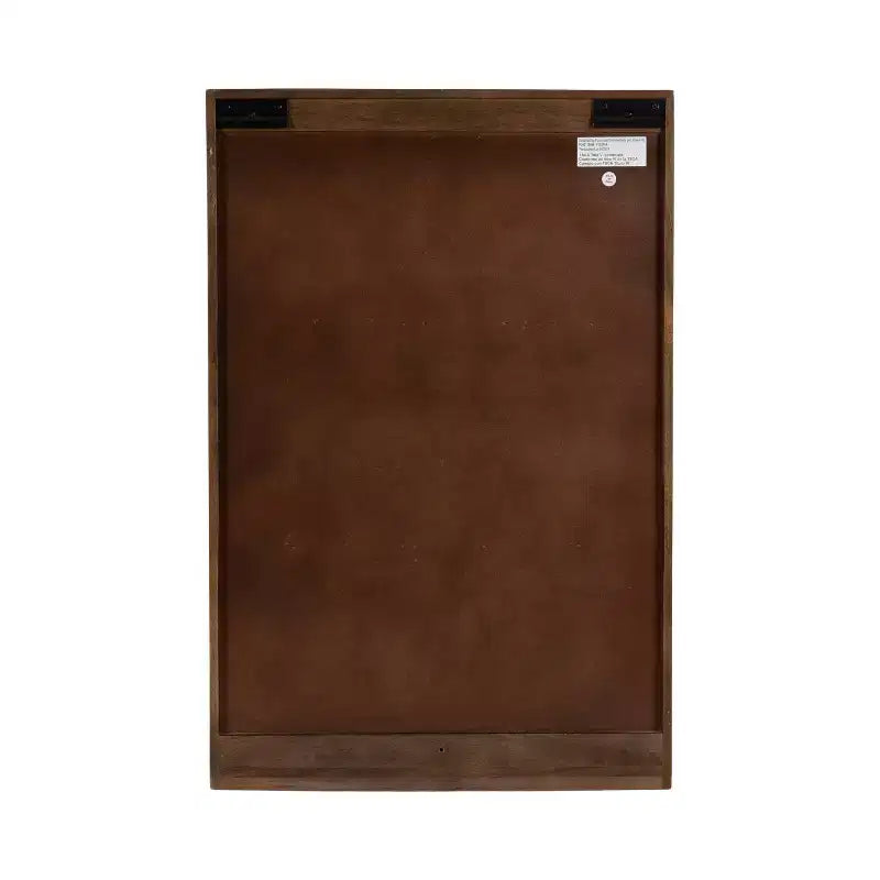 Wall-Mounted Bathroom Cabinet with Mirror, Chevron Pattern, 20"x30", Brown