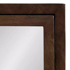 Meuble de Salle de Bain Mural avec Miroir, Motif Chevrons, 50x75 cm, Marron