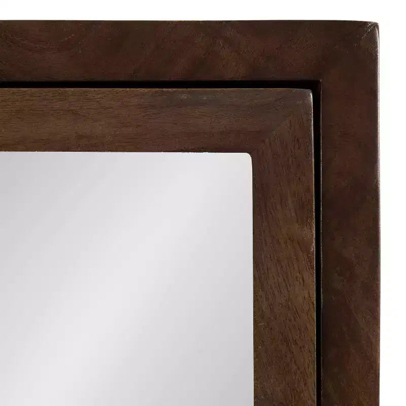 Wall-Mounted Bathroom Cabinet with Mirror, Chevron Pattern, 20"x30", Brown