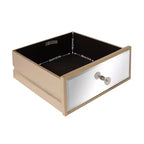 Table de chevet à 2 tiroirs avec poignées dorées, 49,99 cm L, MDF, Table d'appoint de chambre moderne