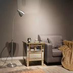 Table de chevet à 2 tiroirs avec poignées dorées, 49,99 cm L, MDF, Table d'appoint de chambre moderne