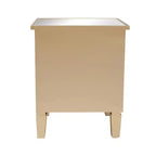 Table de chevet à 2 tiroirs avec poignées dorées, 49,99 cm L, MDF, Table d'appoint de chambre moderne
