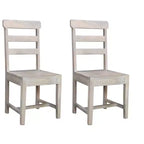 HomeRoots Set of Two White Wood Ladder Back Dining Side Chairs