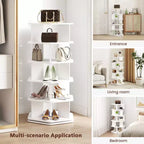 Meuble à chaussures rotatif à 360°, organisateur de chaussures hexagonal rotatif, 5 ou 7 niveaux, peut contenir 24 paires, pour entrée, salon et placard