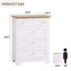 Commode 4 tiroirs avec veilleuse LED et plateau en verre, éclairage RGB contrôlé par application, MDF résistant aux rayures, blanc