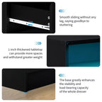 Commode double à 6 tiroirs avec lumières LED et prise de courant, commode de chambre moderne sans poignée, 2 prises secteur + 2 USB, Noir/Blanc