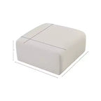 Pouf Arc en cuir végétalien, capitonnage en canaux, cadre en bois d'eucalyptus, 31"x31"