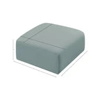 Pouf Arc en cuir végétalien, capitonnage en canaux, cadre en bois d'eucalyptus, 31"x31"