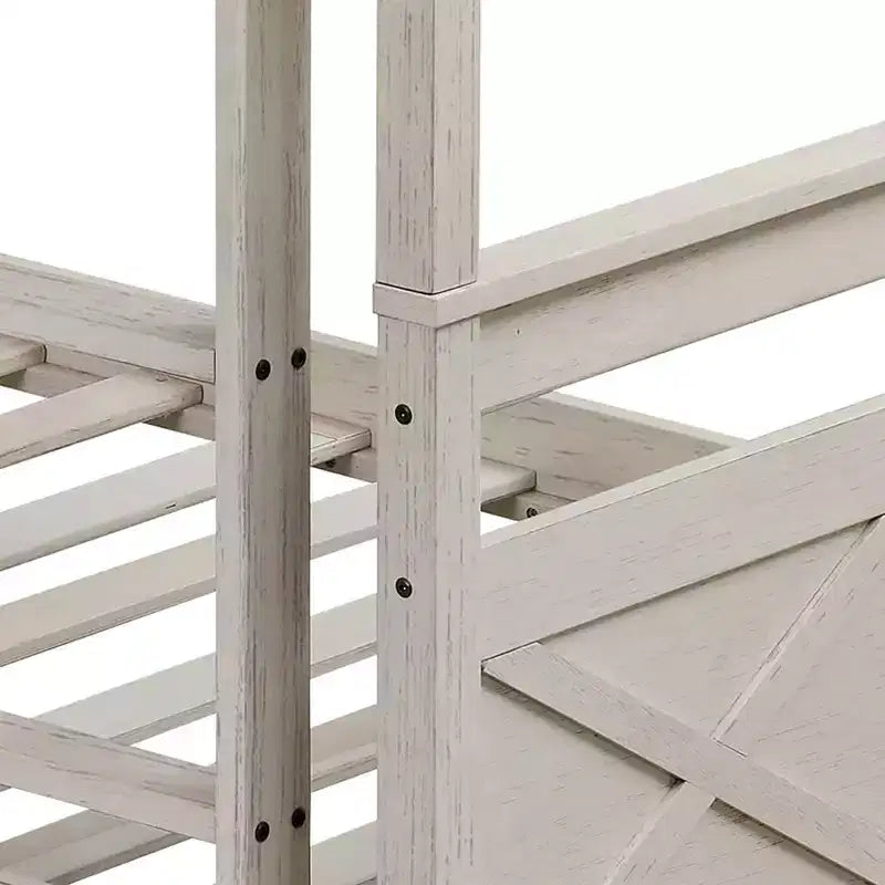 Exeter Twin Over Twin Solid Wood Standard Bunk Bed, Convertible to Two Twin Beds