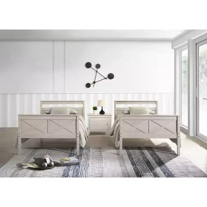 Exeter Twin Over Twin Solid Wood Standard Bunk Bed, Convertible to Two Twin Beds