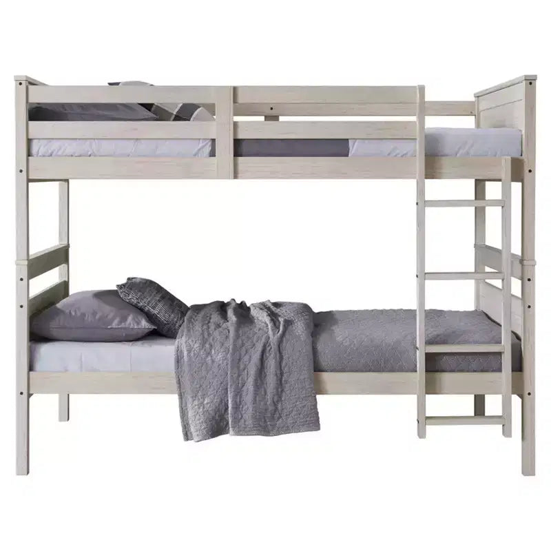 Exeter Twin Over Twin Solid Wood Standard Bunk Bed, Convertible to Two Twin Beds