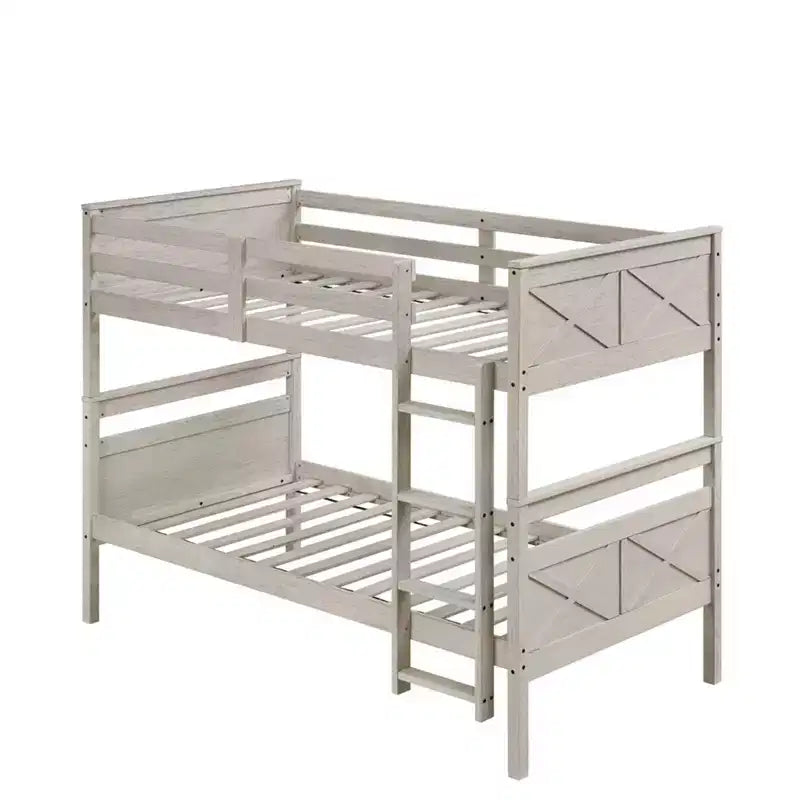 Exeter Twin Over Twin Solid Wood Standard Bunk Bed, Convertible to Two Twin Beds