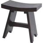HomeRoots 18 Dark Brown Teak Rectangular Shower Bench