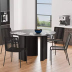46 Chic Round Dining Table with Sturdy Pedestal for 4 People