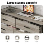 Commode en rotin moderne pour chambre à coucher avec 6 tiroirs larges et poignées en bois, meuble de rangement pour salon, couloir, entrée