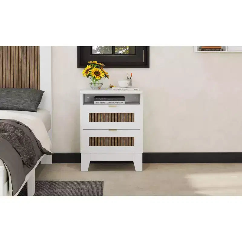Farmhouse Dresser for Bedroom with 6 Drawers, Wooden Storage Cabinet with Metal Handles for Living Room Hallway, Brown