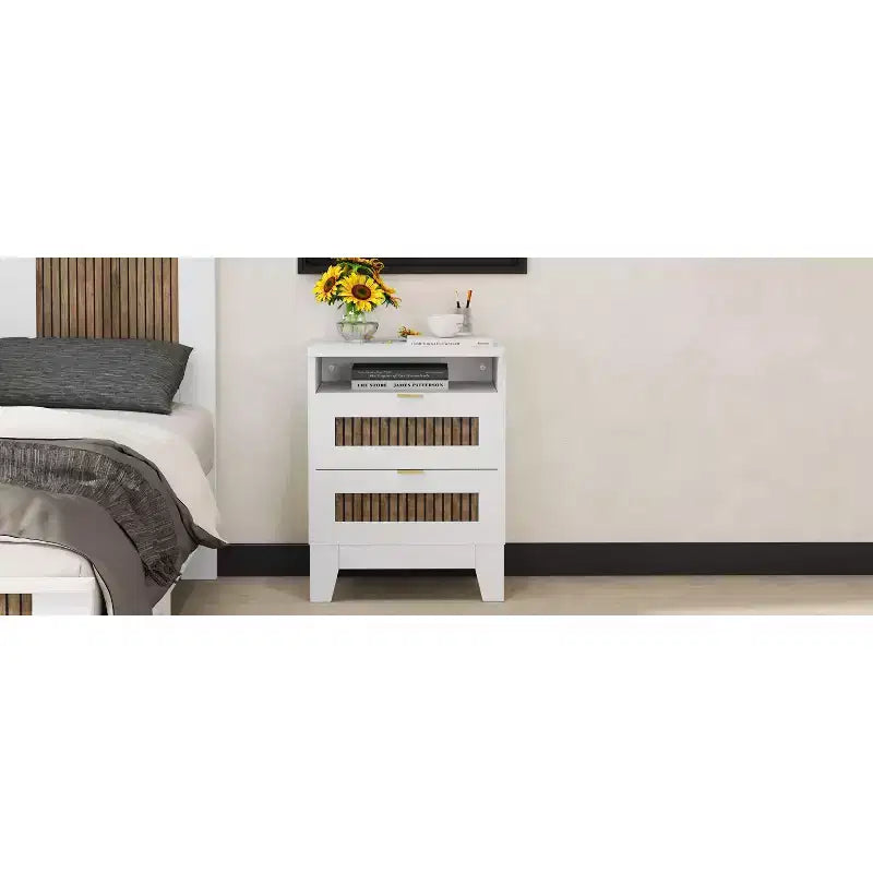 Farmhouse Dresser for Bedroom with 6 Drawers, Wooden Storage Cabinet with Metal Handles for Living Room Hallway, Brown