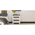Commode de ferme pour chambre à coucher avec 6 tiroirs, Armoire de rangement en bois avec poignées métalliques pour salon ou couloir, Marron