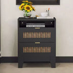 Commode de ferme pour chambre à coucher avec 6 tiroirs, Armoire de rangement en bois avec poignées métalliques pour salon ou couloir, Marron