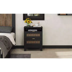 Commode de ferme pour chambre à coucher avec 6 tiroirs, Armoire de rangement en bois avec poignées métalliques pour salon ou couloir, Marron