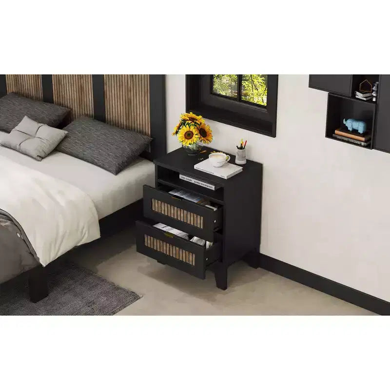 Farmhouse Dresser for Bedroom with 6 Drawers, Wooden Storage Cabinet with Metal Handles for Living Room Hallway, Brown