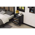 Commode de ferme pour chambre à coucher avec 6 tiroirs, Armoire de rangement en bois avec poignées métalliques pour salon ou couloir, Marron