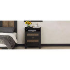 Commode de ferme pour chambre à coucher avec 6 tiroirs, Armoire de rangement en bois avec poignées métalliques pour salon ou couloir, Marron