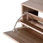 Meuble à chaussures ventilé avec 3 portes basculantes et étagères réglables, organisateur de chaussures autoportant en bois avec dispositif anti-basculement pour entrée