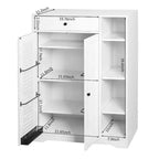 Meuble à chaussures ventilé avec 3 portes basculantes et étagères réglables, organisateur de chaussures autoportant en bois avec dispositif anti-basculement pour entrée