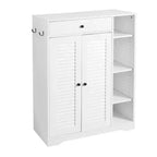 Meuble à chaussures ventilé avec 3 portes basculantes et étagères réglables, organisateur de chaussures autoportant en bois avec dispositif anti-basculement pour entrée