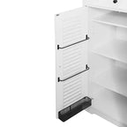 Meuble à chaussures ventilé avec 3 portes basculantes et étagères réglables, organisateur de chaussures autoportant en bois avec dispositif anti-basculement pour entrée