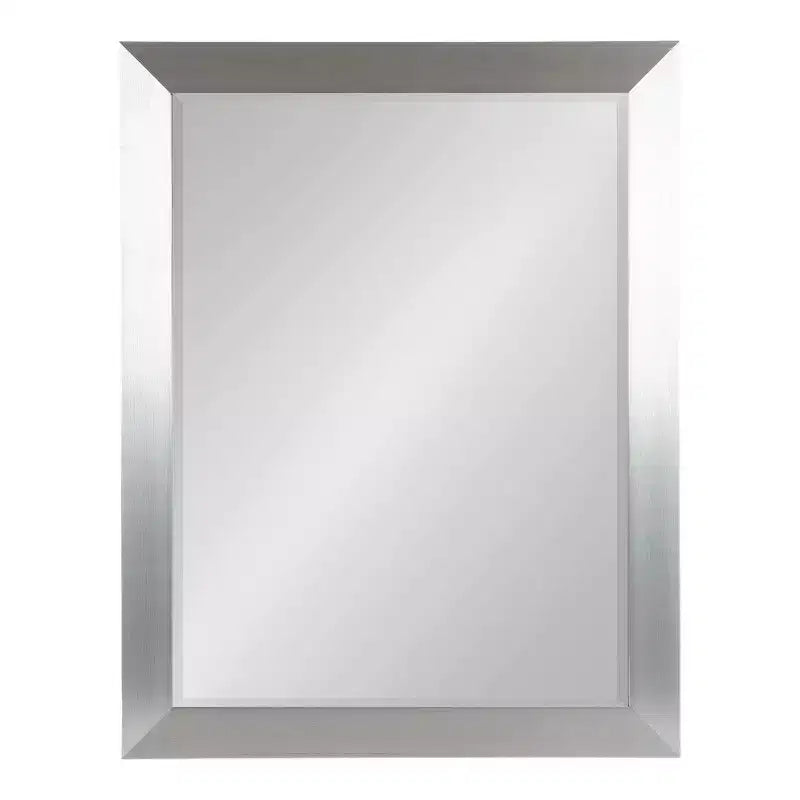 Rectangle Bathroom Wall Mirror - Brushed Nickel Frame, 21.5"W x 27.5"H