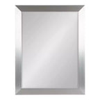 Miroir mural rectangulaire de salle de bain - Cadre en nickel brossé, 21,5"L x 27,5"H