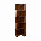 Étagère d'angle, organisateur de rangement autoportant en forme de L à 5 niveaux avec chicane, 175 cm H