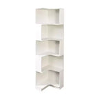 Étagère d'angle, organisateur de rangement autoportant en forme de L à 5 niveaux avec chicane, 175 cm H