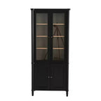 Étagère de style ferme du milieu du siècle, 5 niveaux avec 4 portes, 189 cm de hauteur, bibliothèque de présentation pour salon et bureau