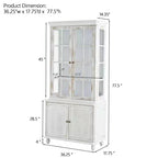 Étagère de style ferme du milieu du siècle, 5 niveaux avec 4 portes, 189 cm de hauteur, bibliothèque de présentation pour salon et bureau