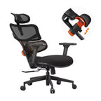 Chaise de bureau ergonomique avec support lombaire entièrement adaptatif, accoudoirs relevables 3D, dossier en maille, 136 kg