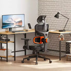 Chaise de bureau ergonomique avec support lombaire entièrement adaptatif, accoudoirs relevables 3D, dossier en maille, 136 kg