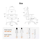 Chaise de bureau ergonomique avec support lombaire entièrement adaptatif, accoudoirs relevables 3D, dossier en maille, 136 kg