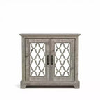 Meuble d'appoint à 2 portes avec étagère réglable, gris mexicain