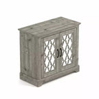 Meuble d'appoint à 2 portes avec étagère réglable, gris mexicain