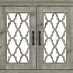 Meuble d'appoint à 2 portes avec étagère réglable, gris mexicain