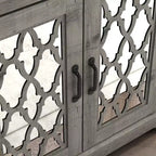 Meuble d'appoint à 2 portes avec étagère réglable, gris mexicain