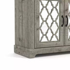 Meuble d'appoint à 2 portes avec étagère réglable, gris mexicain