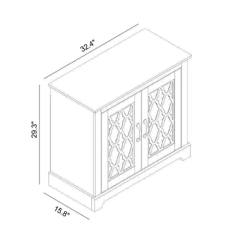 2-Door Accent Cabinet with Adjustable Shelf, Mexican Grey