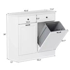 Armoire de poubelle basculante de 75 litres, double bac avec tiroir caché, anti-chien, désodorisante