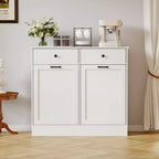 Armoire de poubelle basculante de 75 litres, double bac avec tiroir caché, anti-chien, désodorisante